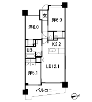 Floor: 3LD ・ K + 2WIC, occupied area: 70.07 sq m