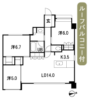 Floor: 3LD ・ K + 2WIC, occupied area: 75.77 sq m