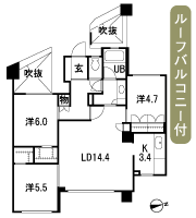 Floor: 3LD ・ K + 2WIC, occupied area: 75.13 sq m