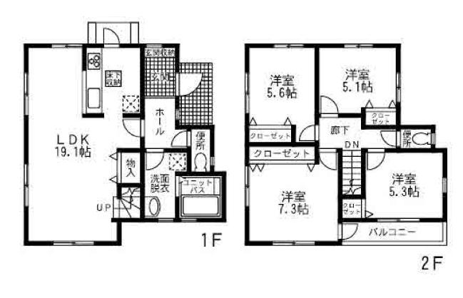 Floor plan. (A Building), Price 38,858,000 yen, 4LDK, Land area 132.37 sq m , Building area 99.36 sq m