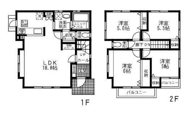 Floor plan. (N Building), Price 37,858,000 yen, 4LDK, Land area 127.73 sq m , Building area 93 sq m