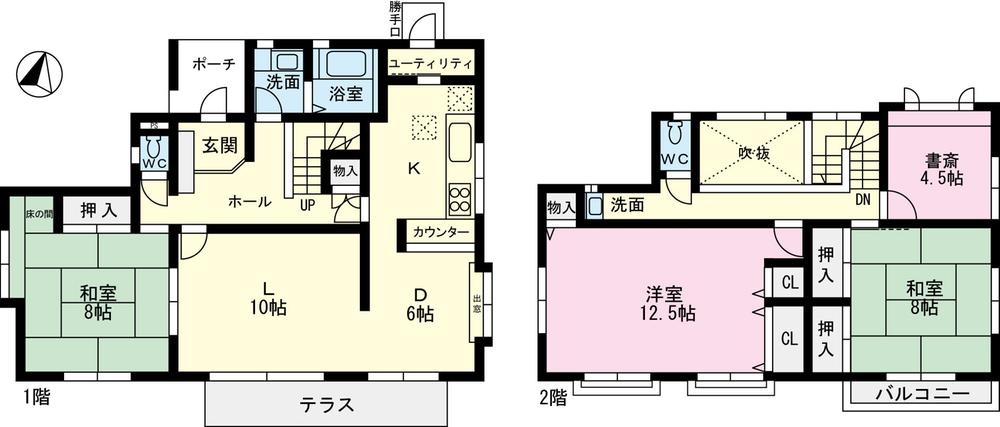 Floor plan. 56,800,000 yen, 3LDK + S (storeroom), Land area 274.09 sq m , Yes 12.5 Pledge Western-style building area 134.14 sq m 2 floor