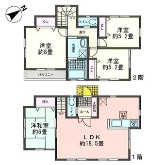 Floor plan. 38,800,000 yen, 4LDK, Land area 199.65 sq m , Building area 118.85 sq m