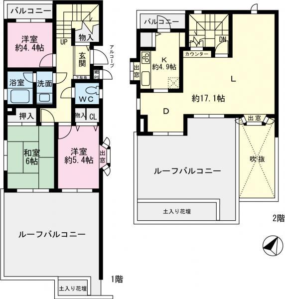 Floor plan. 3LDK, Price 28.8 million yen, Footprint 89.2 sq m , Balcony area 5.08 sq m