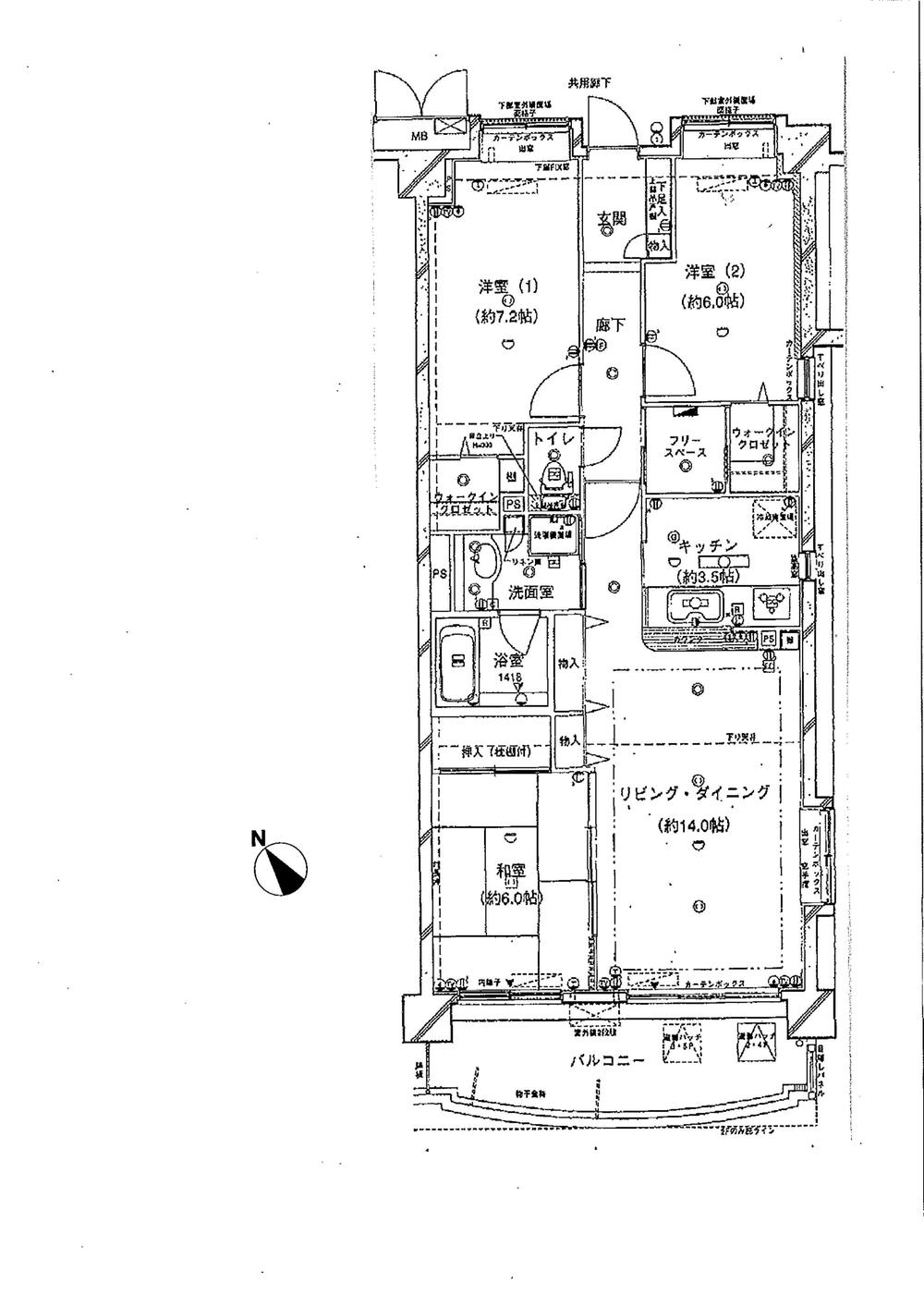 Floor plan. 3LDK, Price 26,800,000 yen, Occupied area 83.08 sq m , Balcony area 11.6 sq m