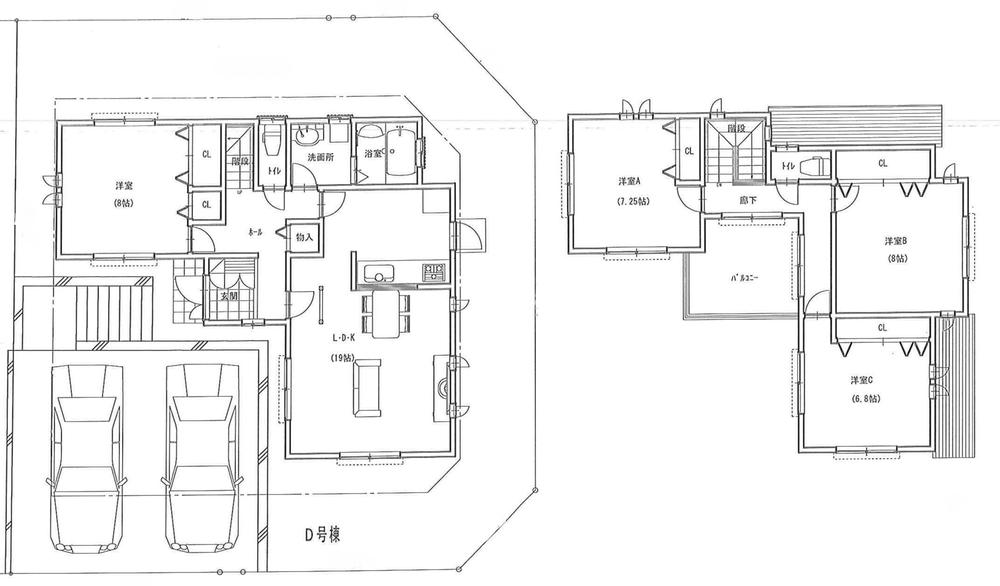 Building plan example (floor plan). Building plan example (D compartment) 4LDK, Land price 35,800,000 yen, Land area 210.78 sq m , Building price 19 million yen, Building area 120.06 sq m