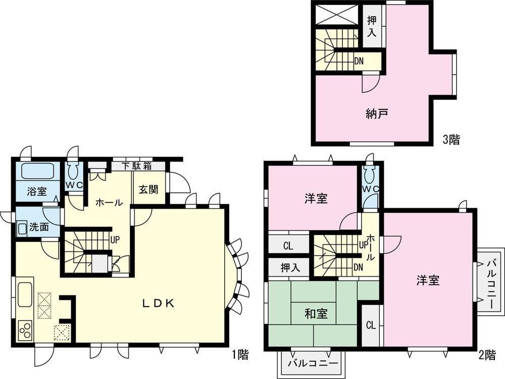 Floor plan. 28.8 million yen, 3LDK + S (storeroom), Land area 155.34 sq m , Building area 148.78 sq m floor plan