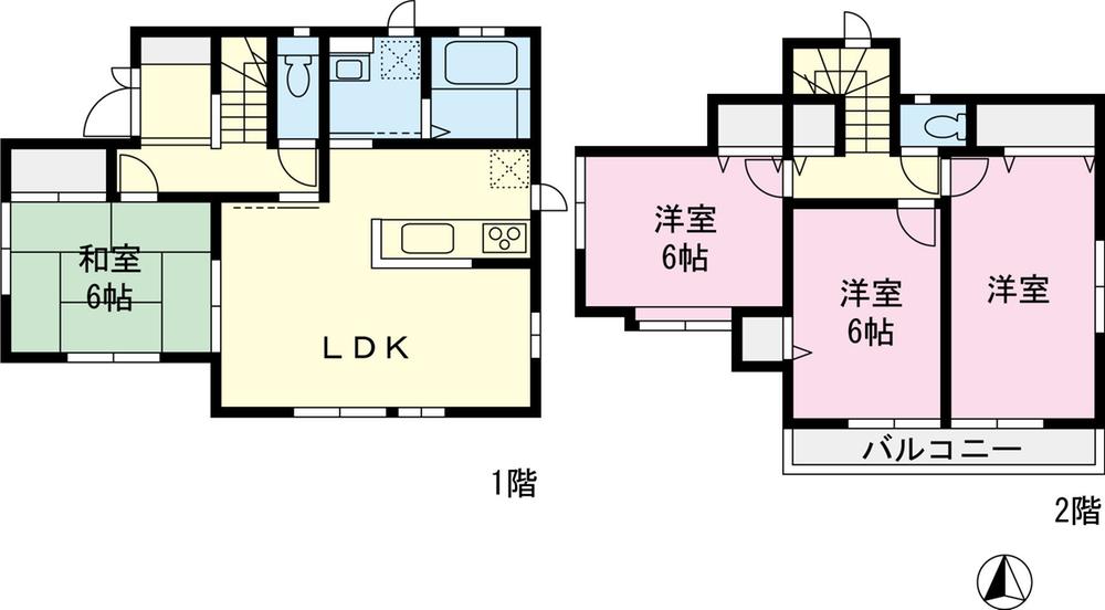 Floor plan. 42,800,000 yen, 4LDK, Land area 163.95 sq m , Building area 93.98 sq m 4LDK. Zenshitsuminami direction