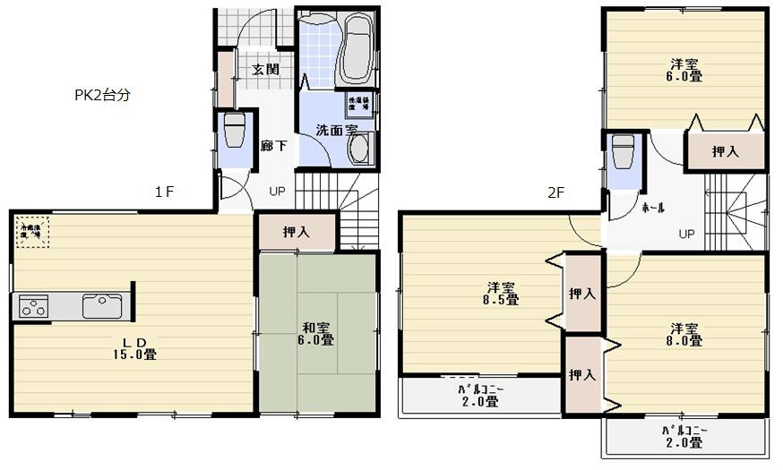 Floor plan. 34,800,000 yen, 4LDK, Land area 110.68 sq m , Building area 100.44 sq m