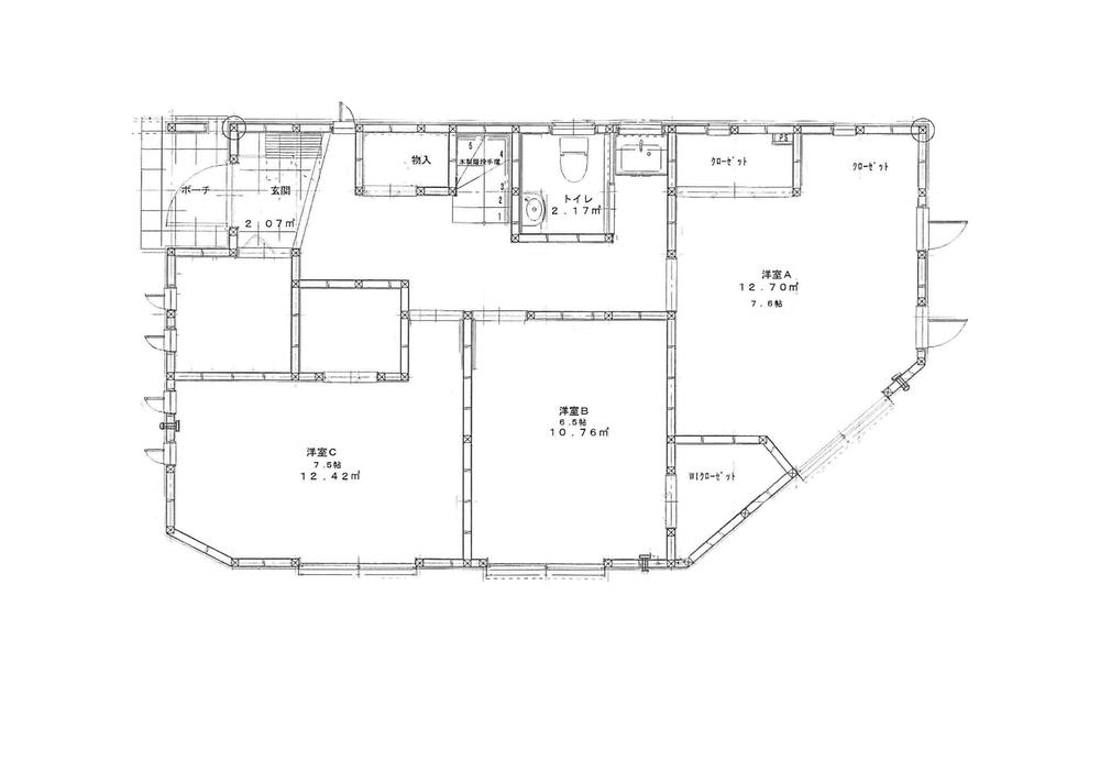 Building plan example (floor plan). Building reference plan (1F)