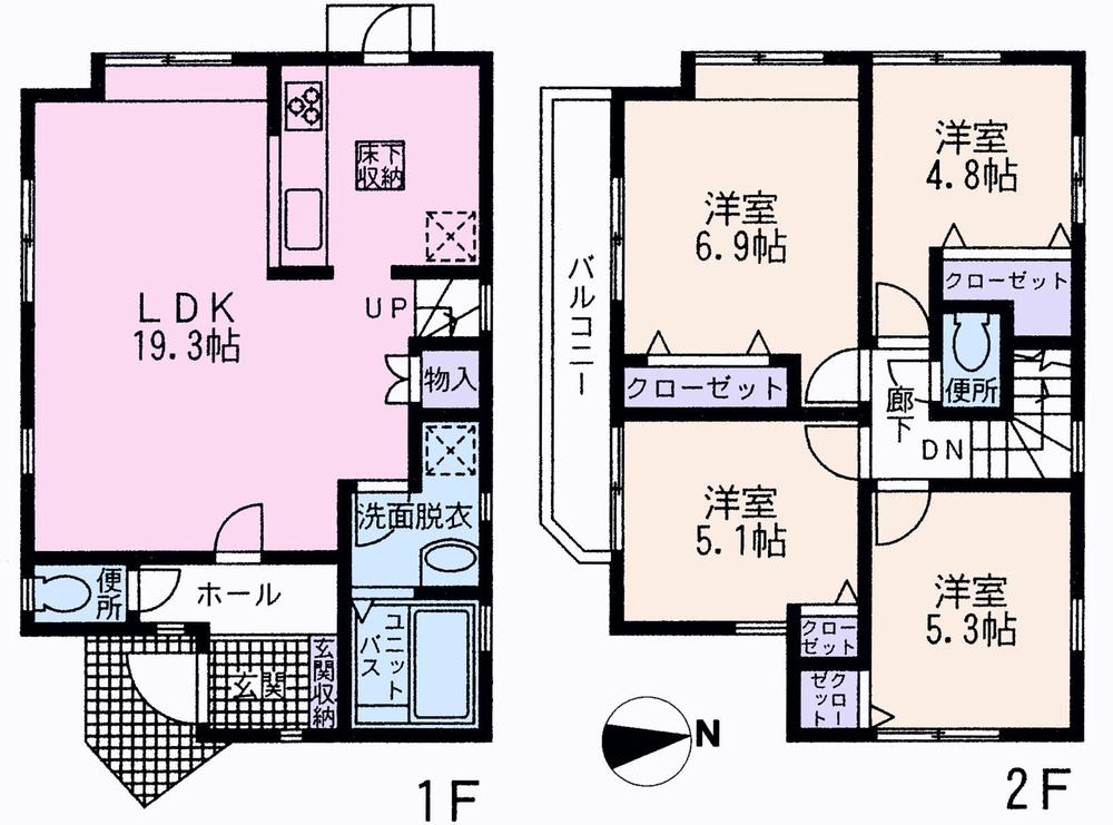 Floor plan. (B), Price 38,858,000 yen, 4LDK, Land area 125.46 sq m , Building area 92.94 sq m
