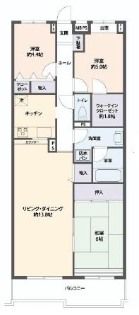 Floor plan. 3LDK + S (storeroom), Price 23.8 million yen, Footprint 80.7 sq m , Balcony area 7.93 sq m spacious 3LDK + is a walk-in closet with