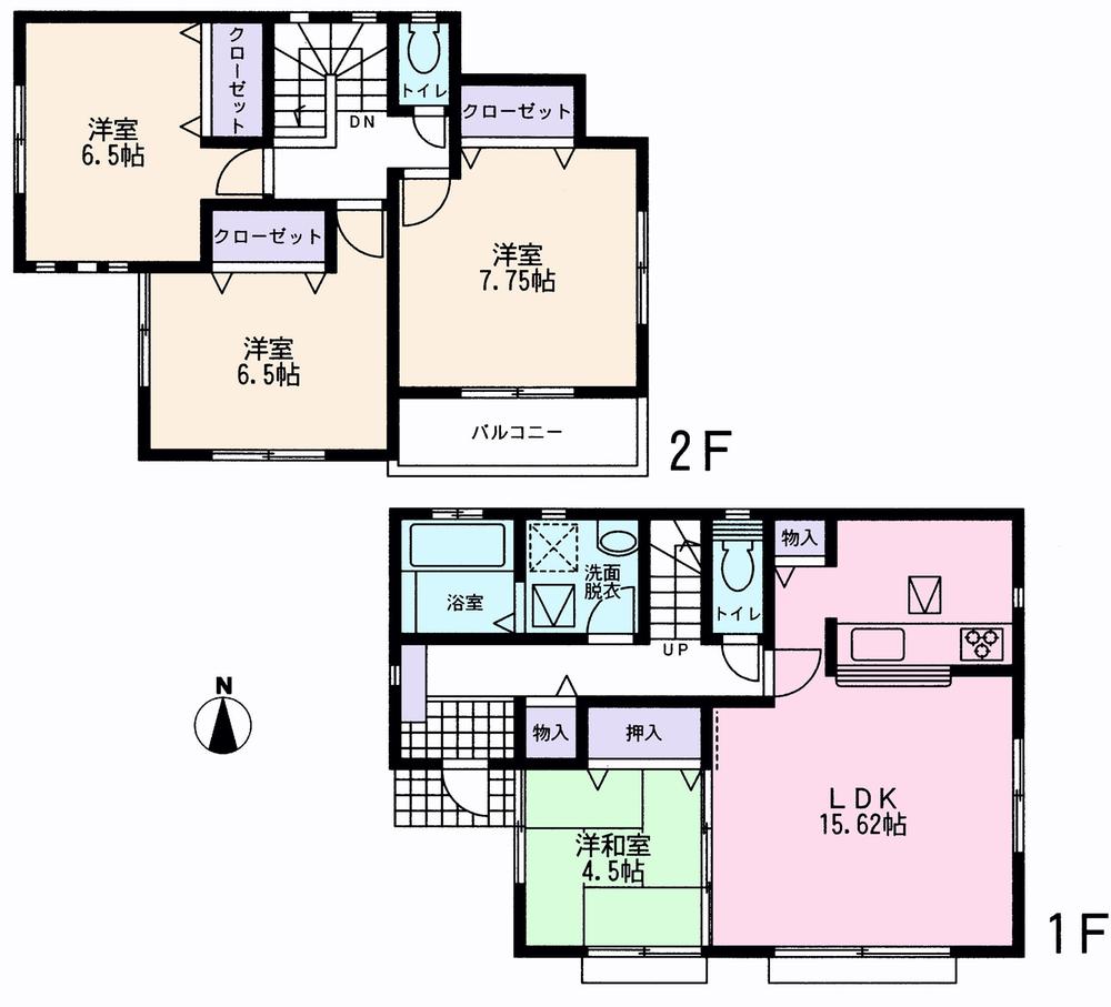 Floor plan. (5 Building), Price 43,958,000 yen, 4LDK, Land area 186.16 sq m , Building area 99.37 sq m