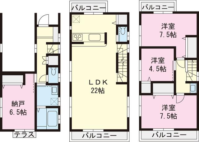 Floor plan. 34,300,000 yen, 3LDK+S, Land area 70 sq m , Building area 110.16 sq m