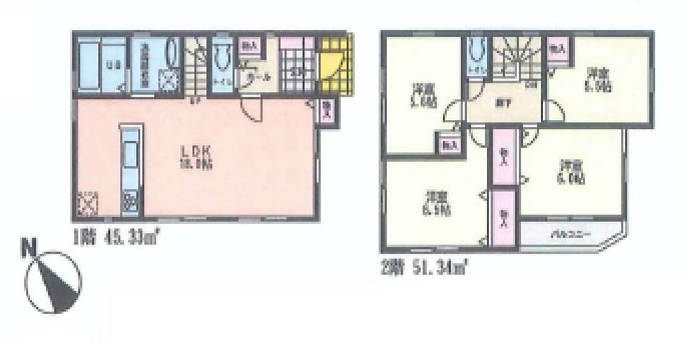 Floor plan. 41,800,000 yen, 4LDK, Land area 78.55 sq m , Building area 96.67 sq m