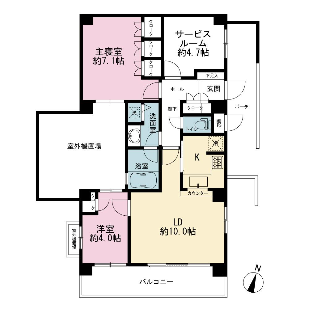 Floor plan. 2LDK + S (storeroom), Price 17,900,000 yen, Footprint 67.2 sq m , Balcony area 9.23 sq m