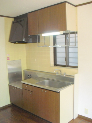Kitchen. There is a window kitchen gas two-burner stove installation Allowed