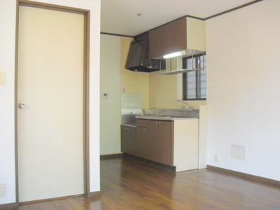 Living and room. Kitchen space with a space