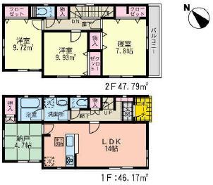 Floor plan. 36,800,000 yen, 4LDK, Land area 115.28 sq m , Building area 93.96 sq m