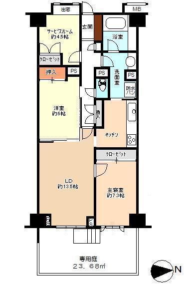 Floor plan. 3LDK, Price 18,800,000 yen, Occupied area 85.63 sq m each room, It has been equipped with a large storage in the hallway, Storage is abundant Floor.