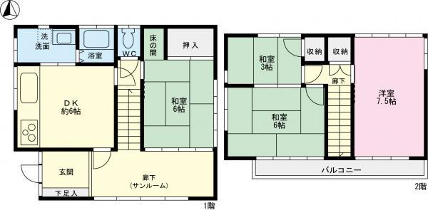 Floor plan. 25,800,000 yen, 4DK, Land area 130.31 sq m , Building area 77.83 sq m