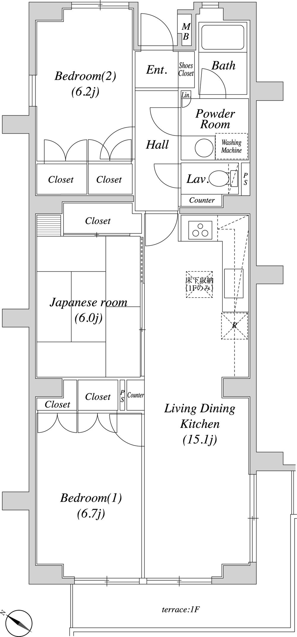 Floor plan. 3LDK, Price 21,990,000 yen, Occupied area 78.65 sq m