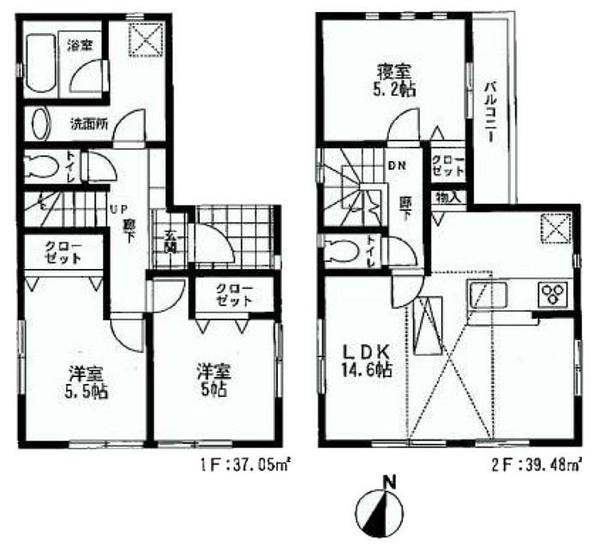 Floor plan. 27,800,000 yen, 3LDK, Land area 83.19 sq m , Building area 97.03 sq m