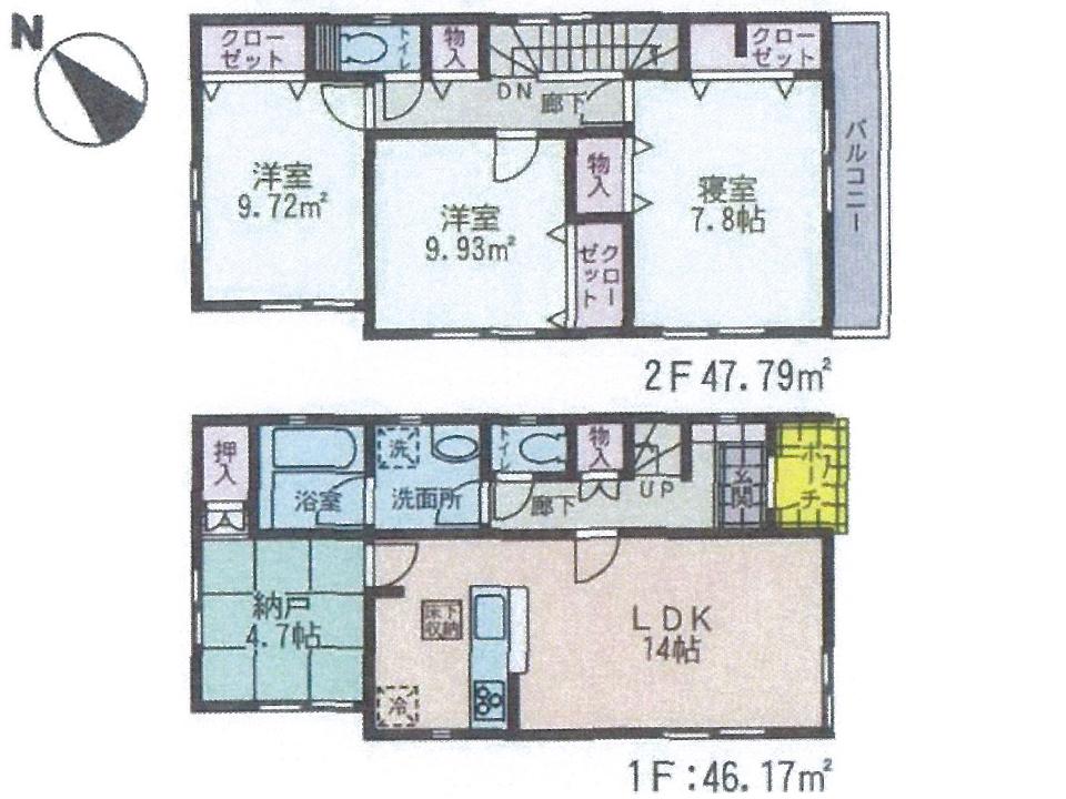 Floor plan. (3 Building), Price 37,800,000 yen, 3LDK+S, Land area 115.28 sq m , Building area 93.96 sq m