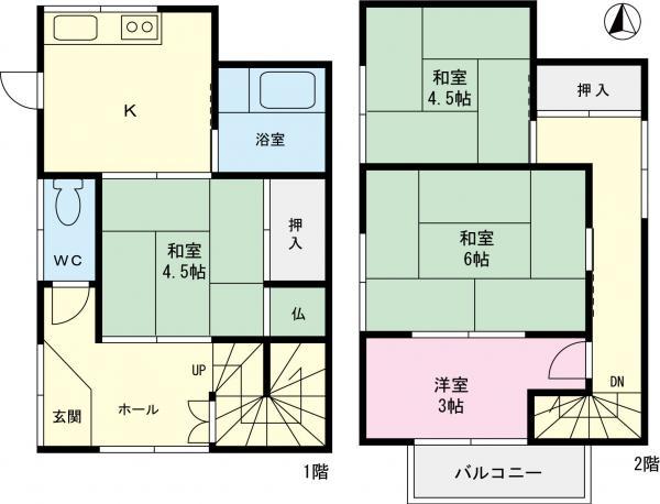 Floor plan. 17.8 million yen, 4K, Land area 72.36 sq m , Building area 62.08 sq m
