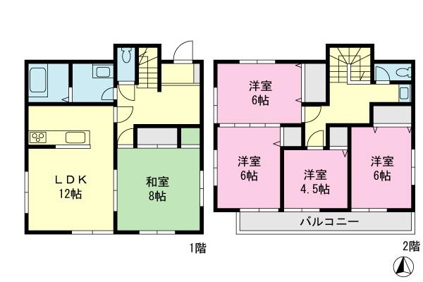 Floor plan. 15.8 million yen, 5LDK, Land area 174.13 sq m , Building area 107.37 sq m
