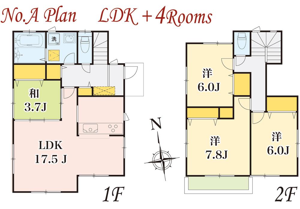 Floor plan. (A Building), Price 45,800,000 yen, 4LDK, Land area 180.01 sq m , Building area 99.37 sq m
