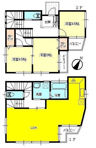Floor plan. (Building 2), Price 33,800,000 yen, 3LDK, Land area 103.6 sq m , Building area 89.11 sq m