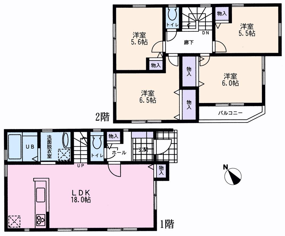 Floor plan. 41,800,000 yen, 4LDK, Land area 78.55 sq m , Building area 96.67 sq m