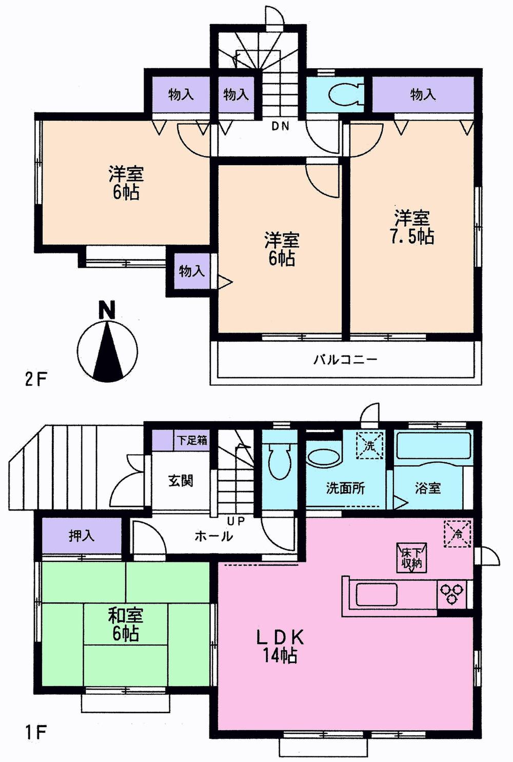 Floor plan. 42,800,000 yen, 4LDK, Land area 153 sq m , Building area 93.48 sq m