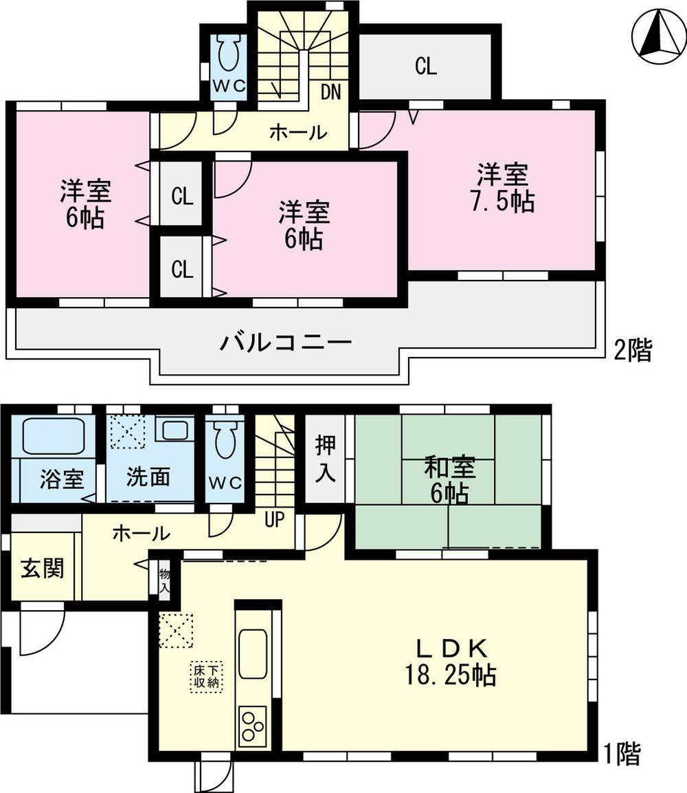 Floor plan. 43,800,000 yen, 4LDK, Land area 171 sq m , Building area 105.99 sq m
