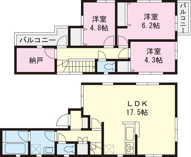 Floor plan. 29,800,000 yen, 3LDK+S, Land area 96.52 sq m , Building area 82.62 sq m
