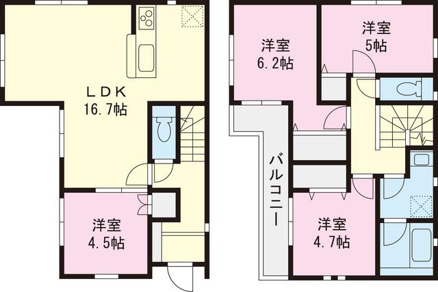 Floor plan. 39,800,000 yen, 4LDK, Land area 100.01 sq m , Building area 87.47 sq m