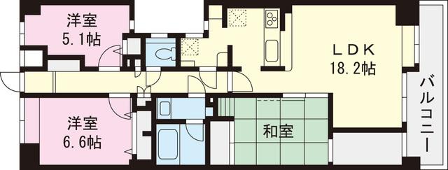 Floor plan. 3LDK, Price 18.3 million yen, Occupied area 78.51 sq m , Balcony area 10.47 sq m