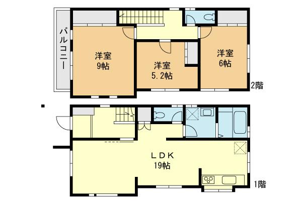 Floor plan. (A Building), Price 35,800,000 yen, 3LDK, Land area 117.1 sq m , Building area 94.4 sq m