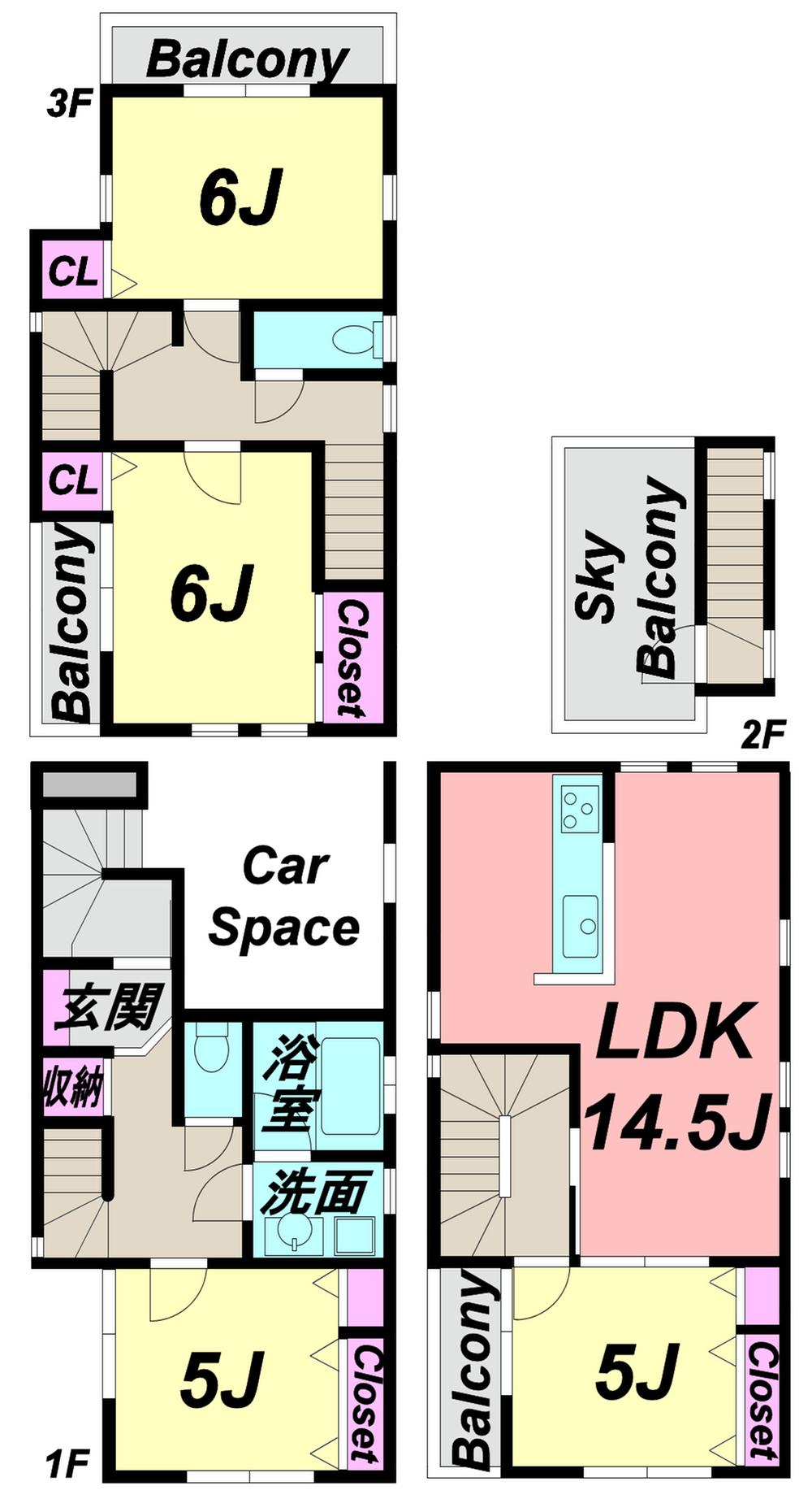 Floor plan. 31,800,000 yen, 3LDK + S (storeroom), Land area 67.73 sq m , Building area 113.85 sq m
