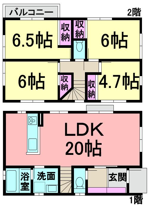 Building plan example (floor plan). Building plan example (Building 2) 4LDK, Land price 23,958,000 yen, Land area 125.05 sq m , Building price 11 million yen, Building area 97.7 sq m