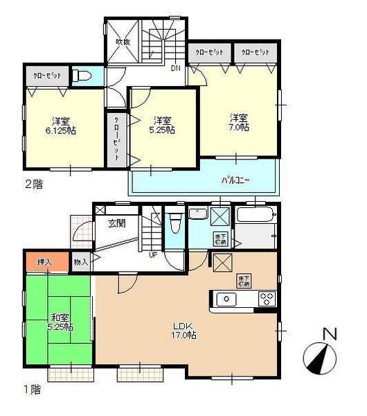 Floor plan. (Building 2), Price 42,800,000 yen, 4LDK, Land area 139.16 sq m , Building area 101.22 sq m