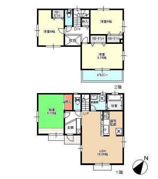 Floor plan. (4 Building), Price 44,500,000 yen, 4LDK, Land area 139.16 sq m , Building area 101.02 sq m
