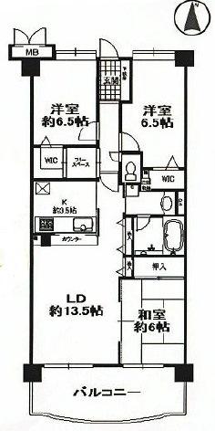Floor plan. 3LDK, Price 26,800,000 yen, Occupied area 81.74 sq m , Balcony area 11.41 sq m