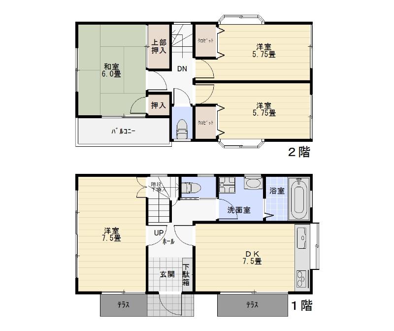 Floor plan. 23.8 million yen, 4DK, Land area 155.16 sq m , Building area 79.31 sq m