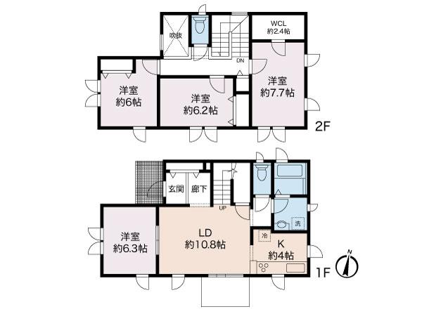 Other building plan example. B compartment, Reference plan view. (Tokyu Homes Corporation reference plan), however, This matter land is not with building conditions. 26,030,000 yen (base price, Building expenses, Taxes and registration costs, Etc. is included for outside 構費. ) Building area 107.65 sq m