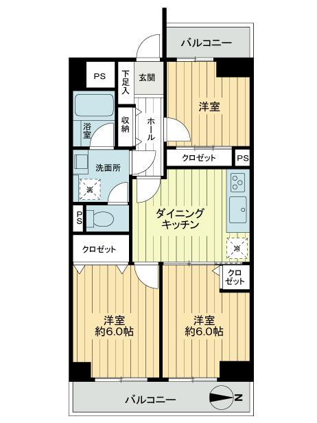Floor plan. 3DK, Price 22,800,000 yen, Occupied area 52.92 sq m , Balcony area 7.9 sq m 3DK type