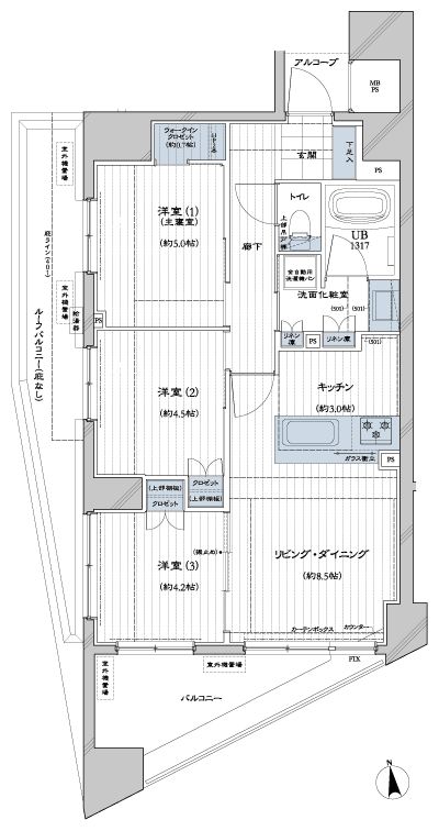 Floor: 3LD ・ K + WIC, the area occupied: 60.3 sq m