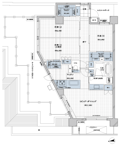 Floor: 3LD ・ K + 3WIC, occupied area: 78.49 sq m