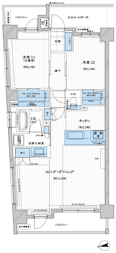Floor: 2LD ・ K + 2WIC, occupied area: 67.45 sq m